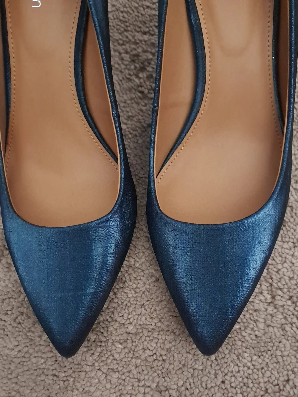 Calvin Klein Metallic Deep Teal Pointed-Toe Pumps